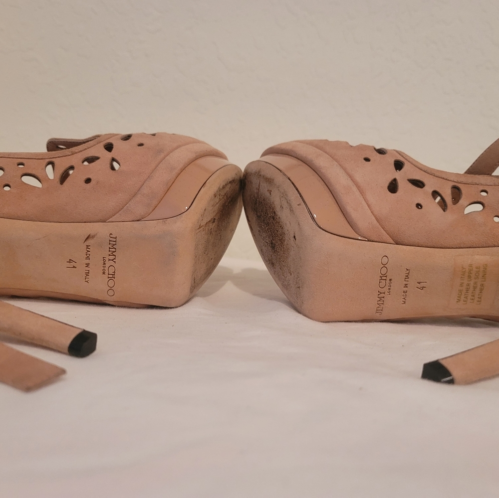 Jimmy Choo Heel w/strap, size 41 EU, cream - Picture 4 of 6